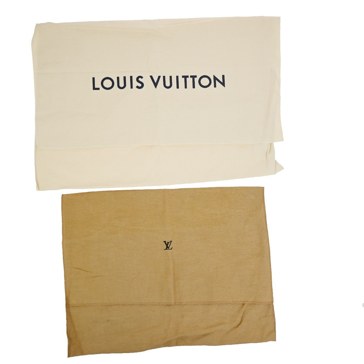 LOUIS VUITTON Logo 10 Set Dust Bags Drawstring Canvas Cotton Beige Brown 09DA261
