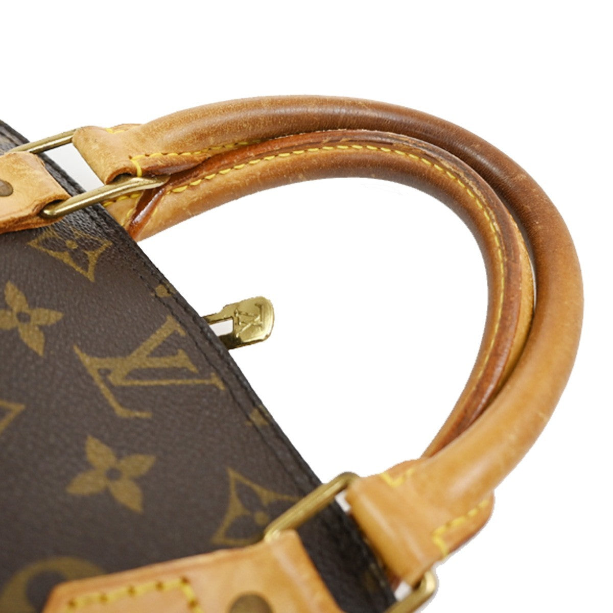 LOUIS VUITTON LV Logo Alma Hand Bag Monogram Leather Brown France M51130 83SA028