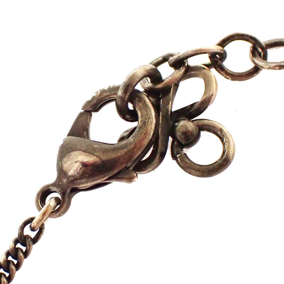 CHANEL CC Logo Coco Mademoiselle Pendant Necklace Silver Italy Accessory 88YD190