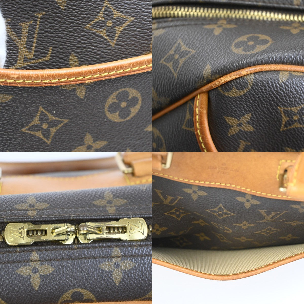 LOUIS VUITTON LV Logo Deauville Hand Bag Monogram Leather Brown M47270 83PA017