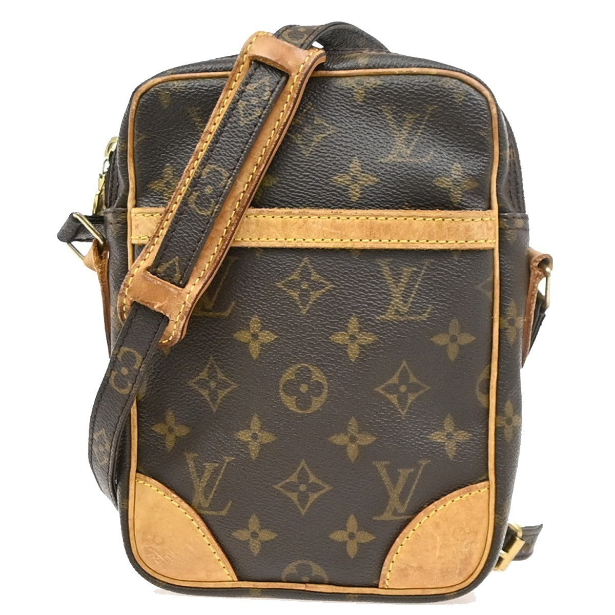 LOUIS VUITTON Danube Shoulder Bag Monogram Leather Brown France M45266 31PA032