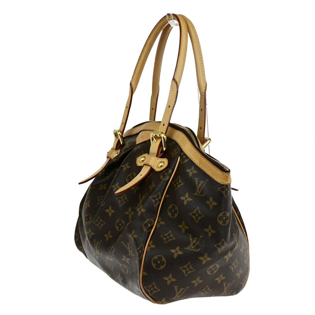 LOUIS VUITTON LV Tivoli GM Shoulder Bag Monogram Leather Brown M40144 52ED109