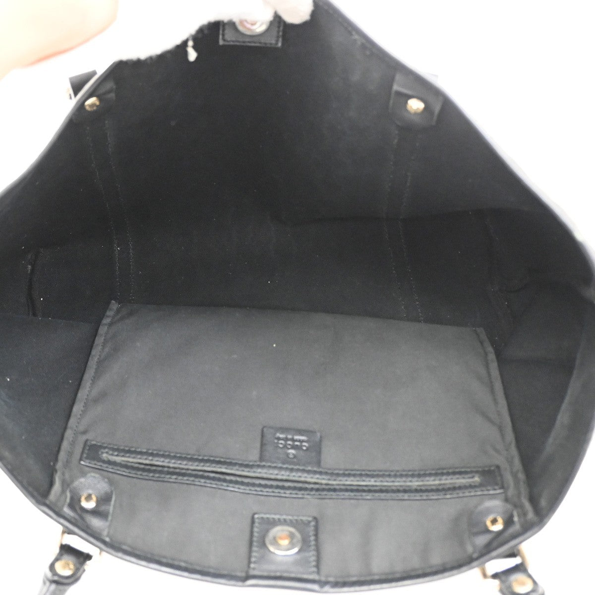 GUCCI GG Crystal Tote Shoulder Bag Coating Canvas Leather Black GHW 60DA042