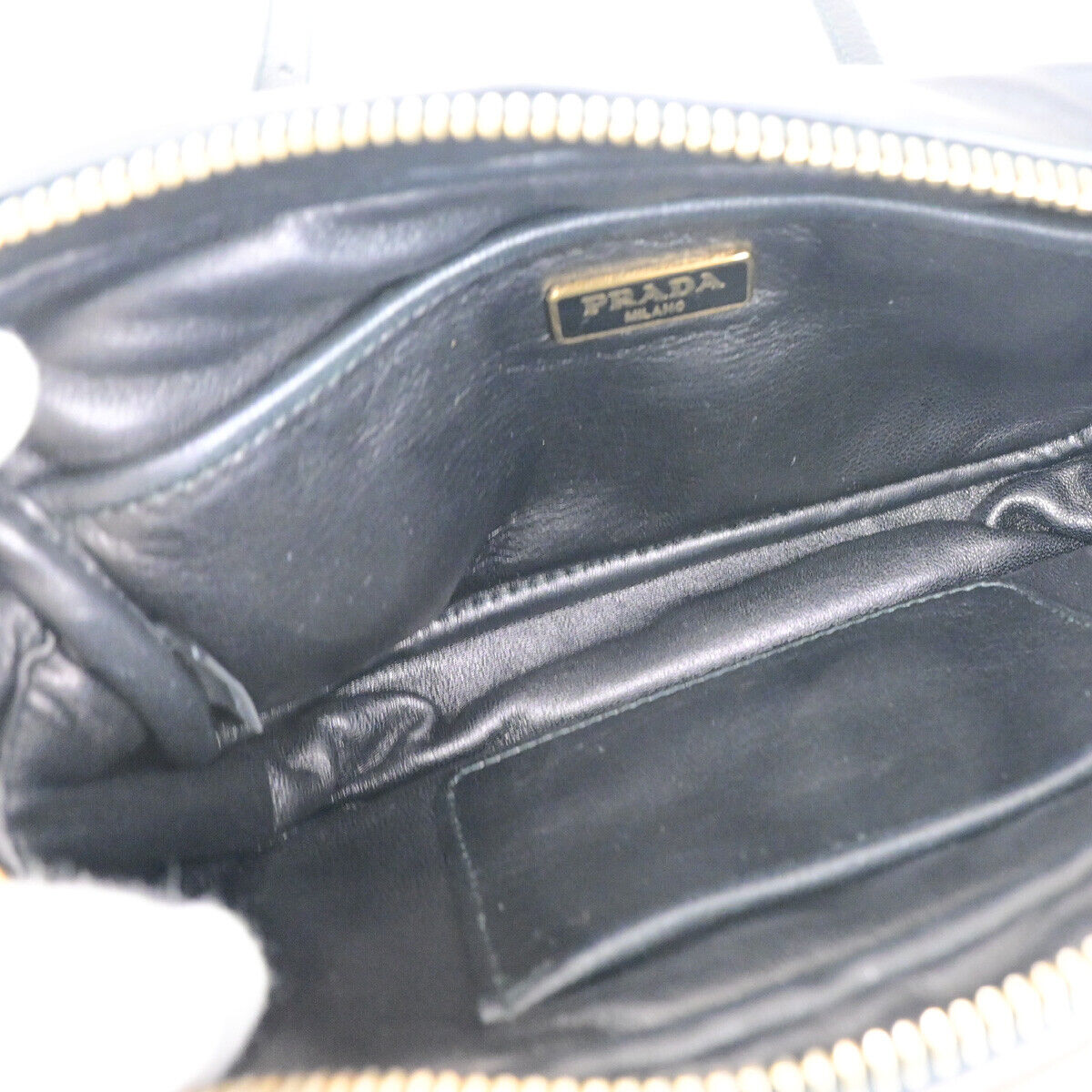 PRADA Logo Fiocco Bow Mini Crossbody Shoulder Bag Leather Black Red GHW 28YG621