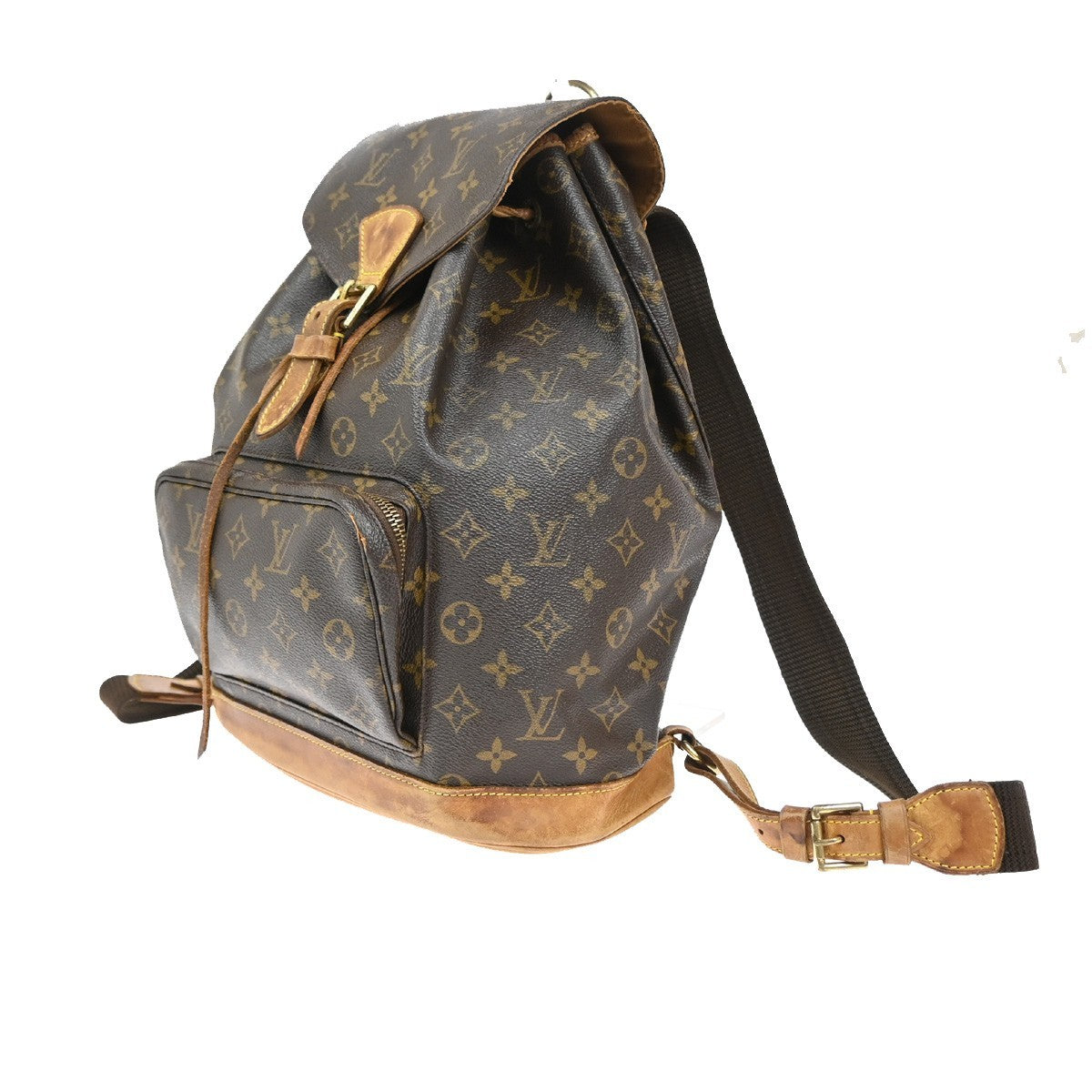 LOUIS VUITTON Montsouris GM Backpack Bag Monogram Leather Brown M51135 88CA069