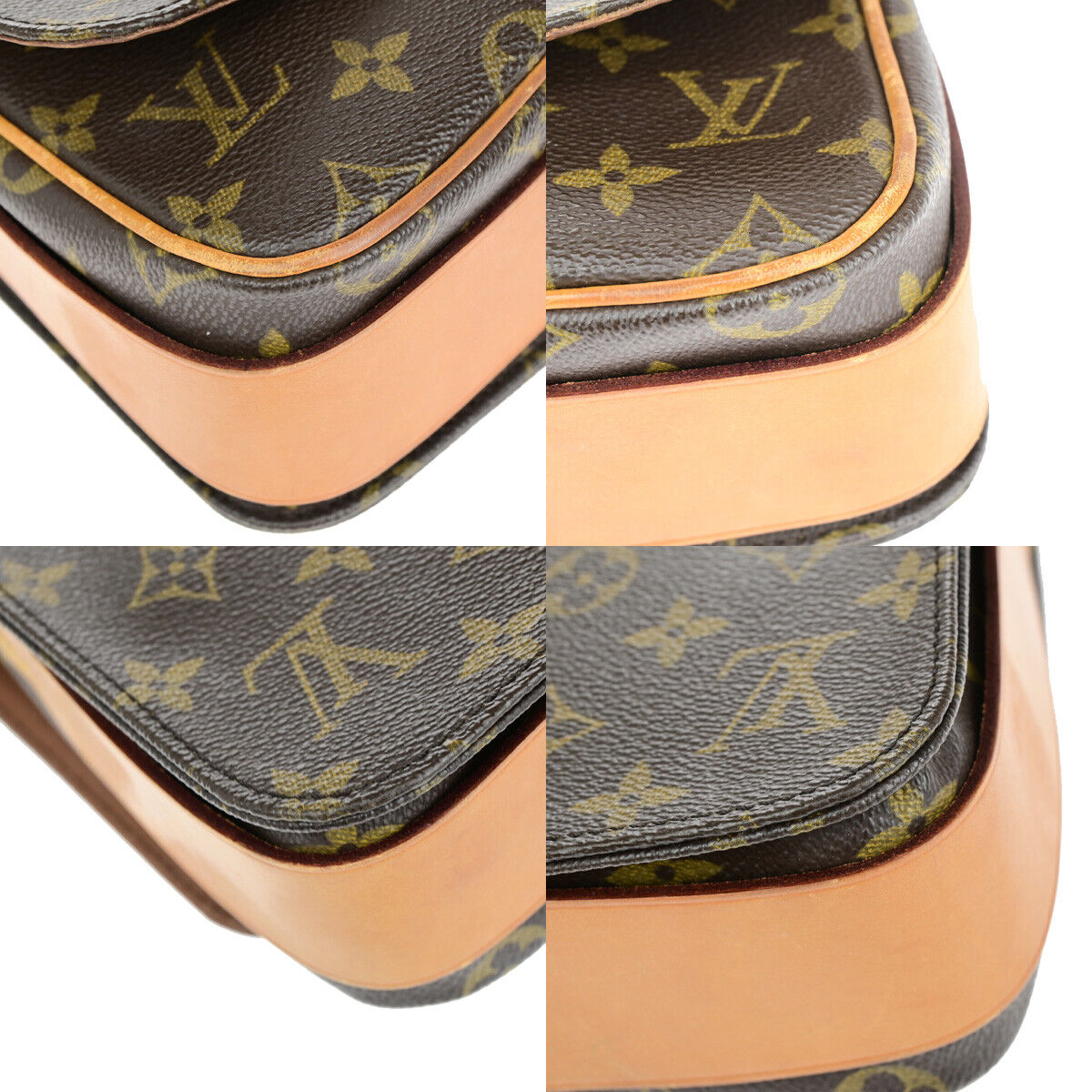 LOUIS VUITTON Cartouchiere MM Shoulder Bag Monogram Leather Brown M51253 86YF102