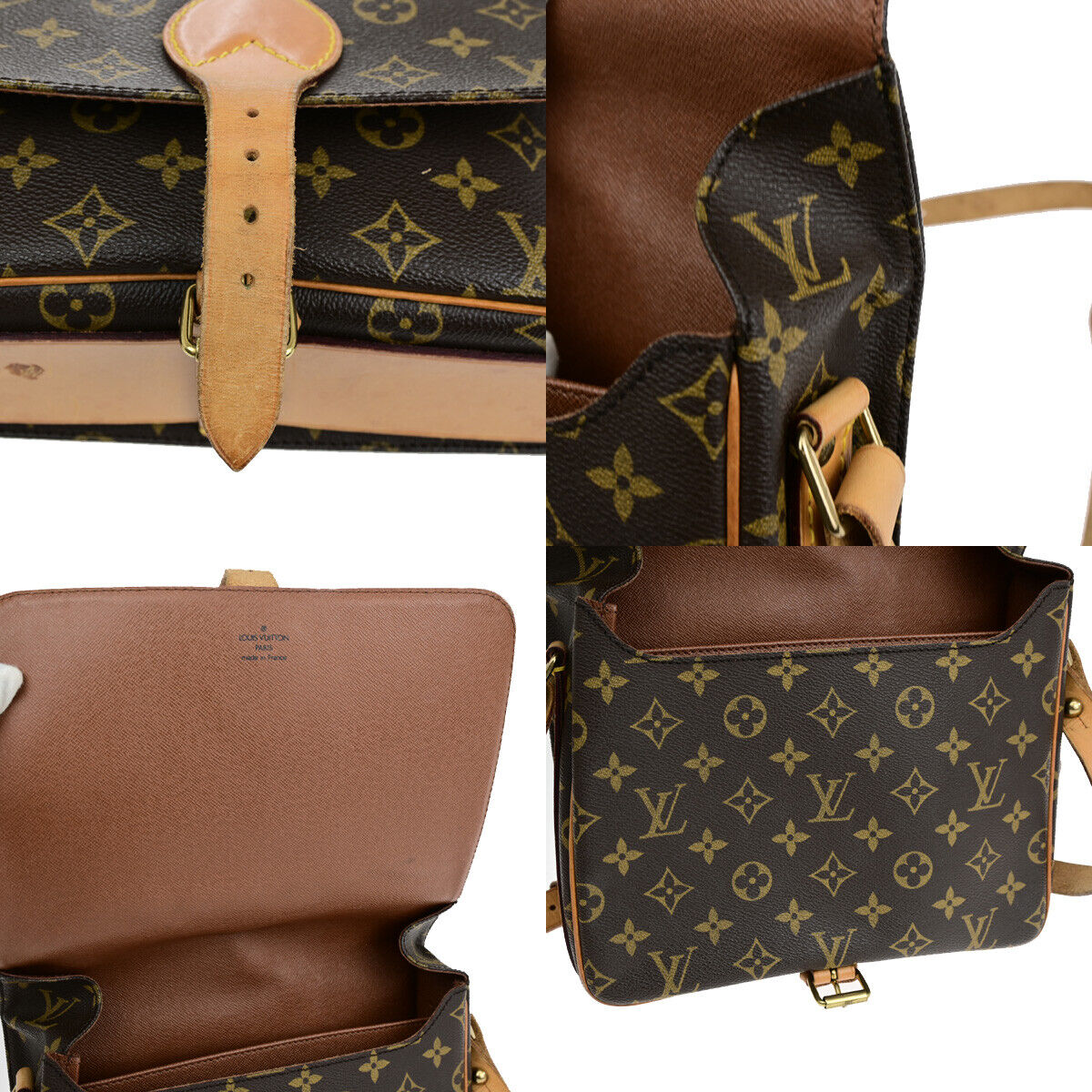LOUIS VUITTON Cartouchiere GM Shoulder Bag Monogram Leather Brown M51252 89SJ026