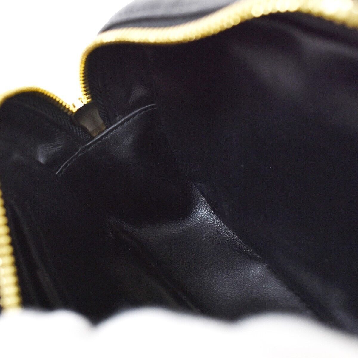 SALVATORE FERRAGAMO 2Way Chain Gancini Shoulder Bum Bag Leather Black 85RG050