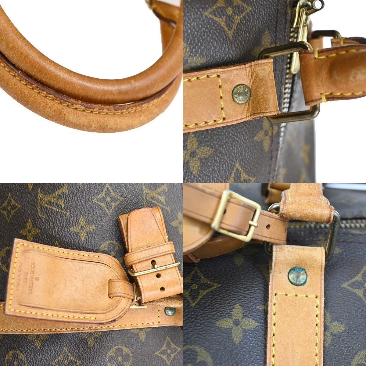 LOUIS VUITTON Keepall 60 Travel Hand Bag Monogram Leather Brown M41422 11TA351