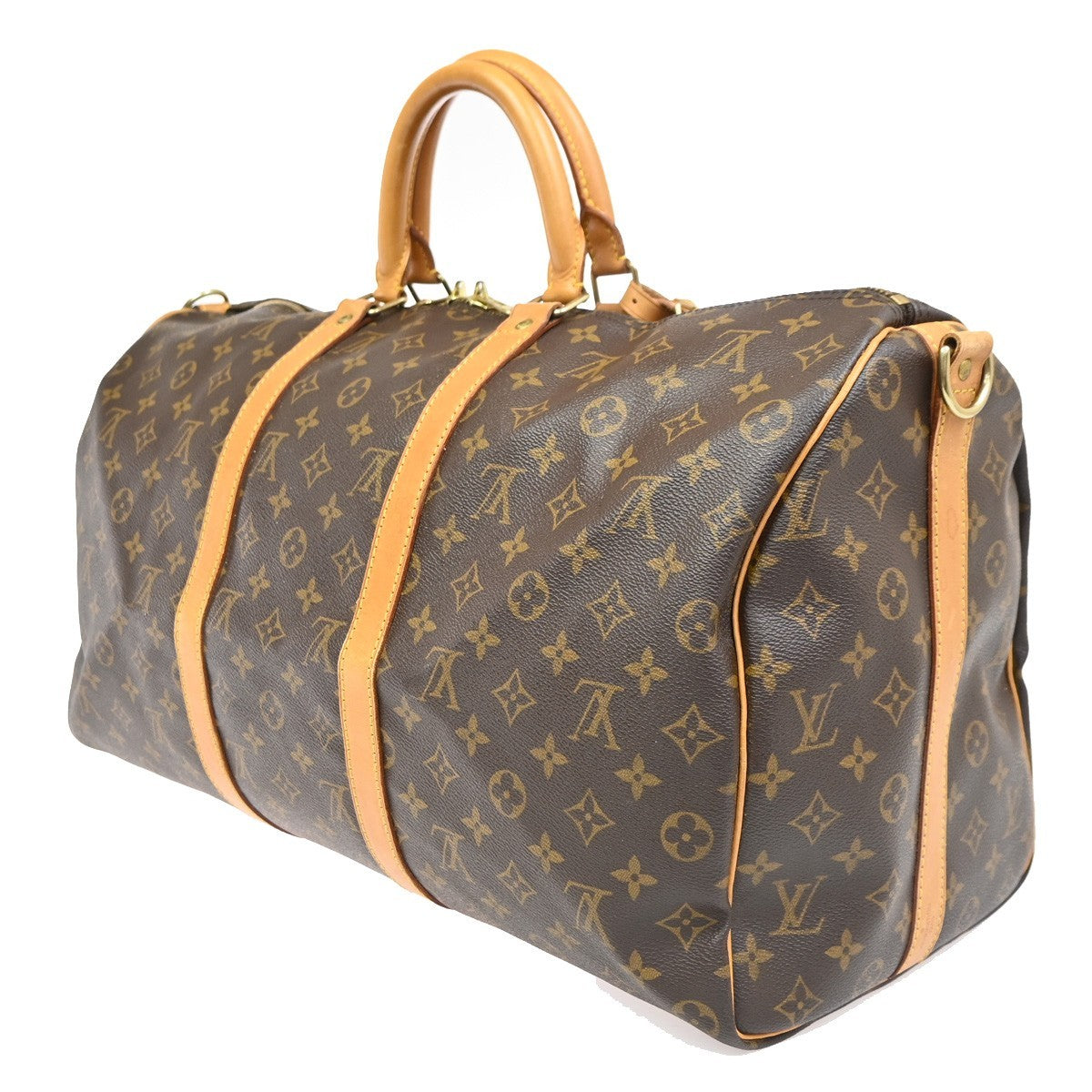 LOUIS VUITTON Keepall Bandouliere 50 Handbag Monogram Brown M41416 12ZA212