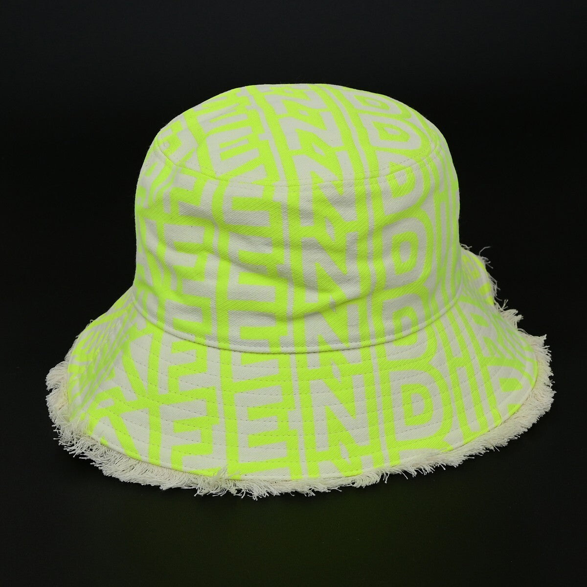FENDI×MARC JACOBS Logo Bucket Hat #S Cotton Yellow Italy 64RL016