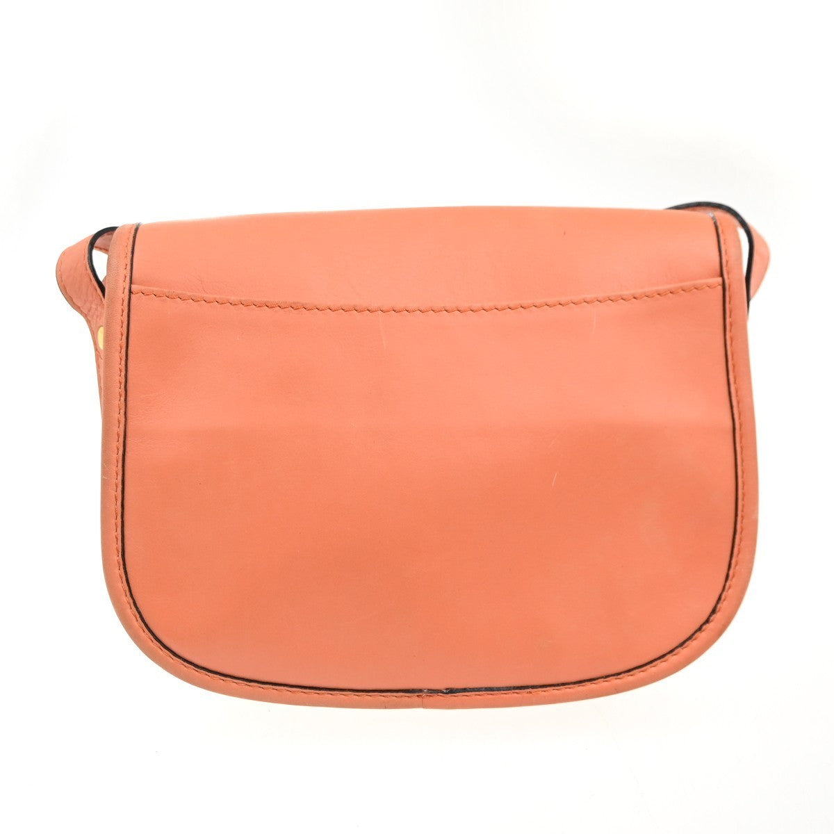 CELINE Logo Flap Crossbody Shoulder Bag Leather Orange GHW Italy 32KC449
