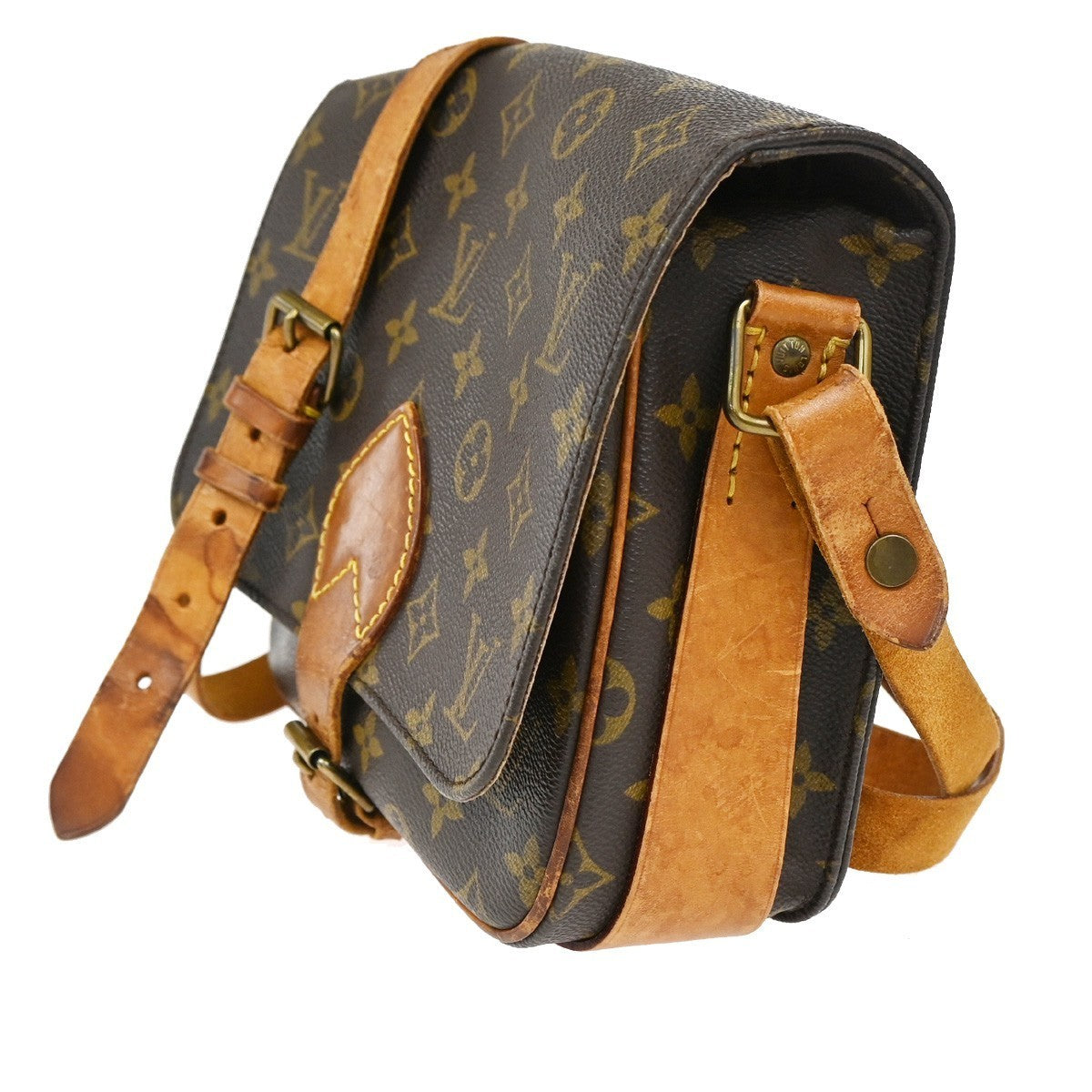LOUIS VUITTON Cartouchiere MM Shoulder Bag Monogram Leather Brown M51253 39CA709