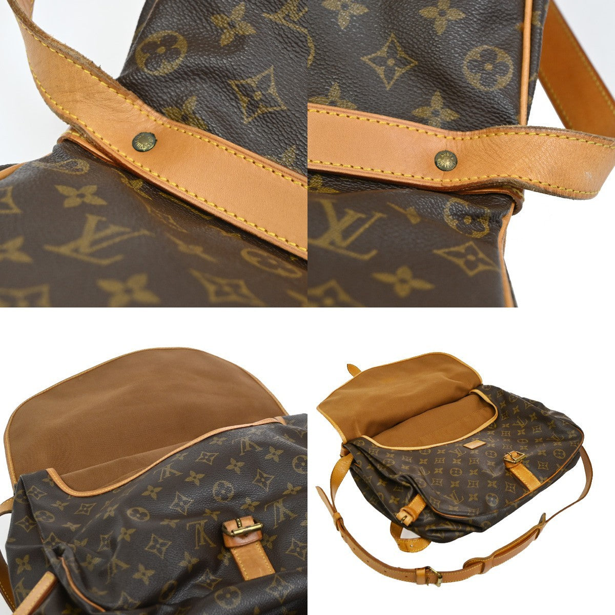 LOUIS VUITTON Saumur 35 Shoulder Bag Monogram Leather BN France M42254 78KC667