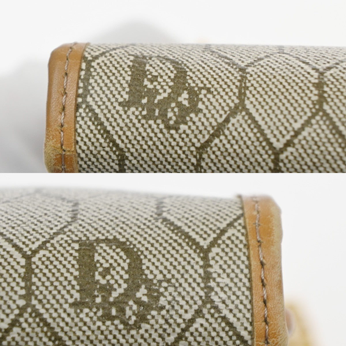 CHRISTIAN DIOR Honeycomb Pattern Shoulder Hand Bag PVC Leather BE France 32MA466