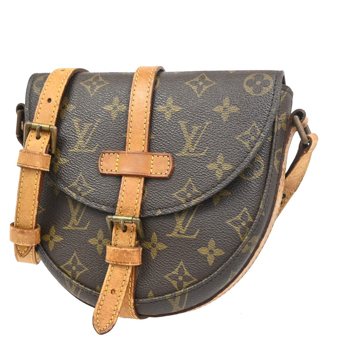 LOUIS VUITTON Chantilly PM Shoulder Bag Monogram Leather Brown M51234 65ZA166