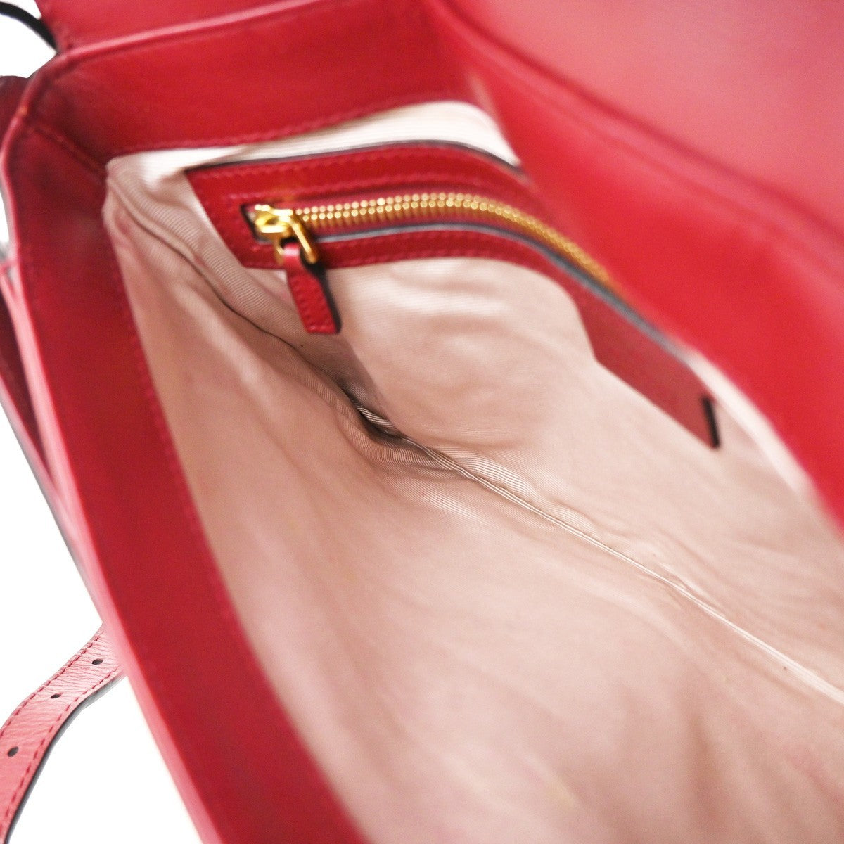GUCCI Logo GG Marmont Ally Shoulder Bag Leather Red GHW 74KP184