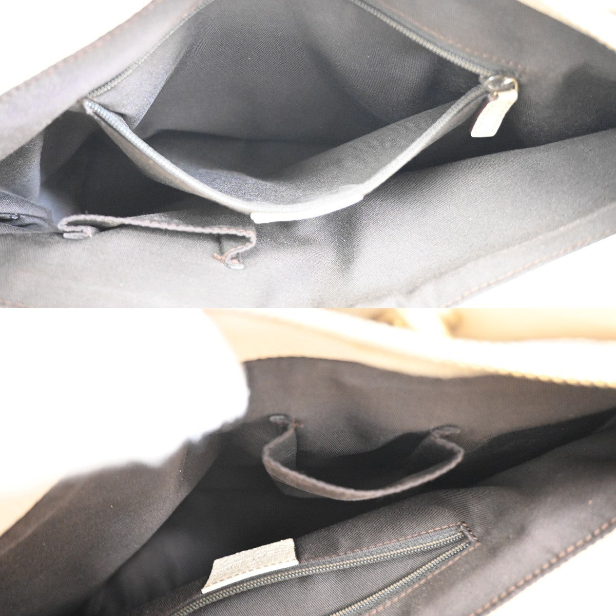 GUCCI Logo GG Pattern Shoulder Bag Canvas Leather Beige Italy 36TA101