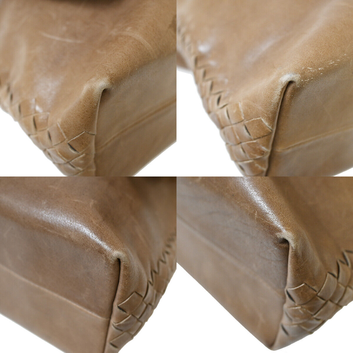 BOTTEGA VENETA Logo Intrecciato Shoulder Bag Leather Brown Italy 30YE318