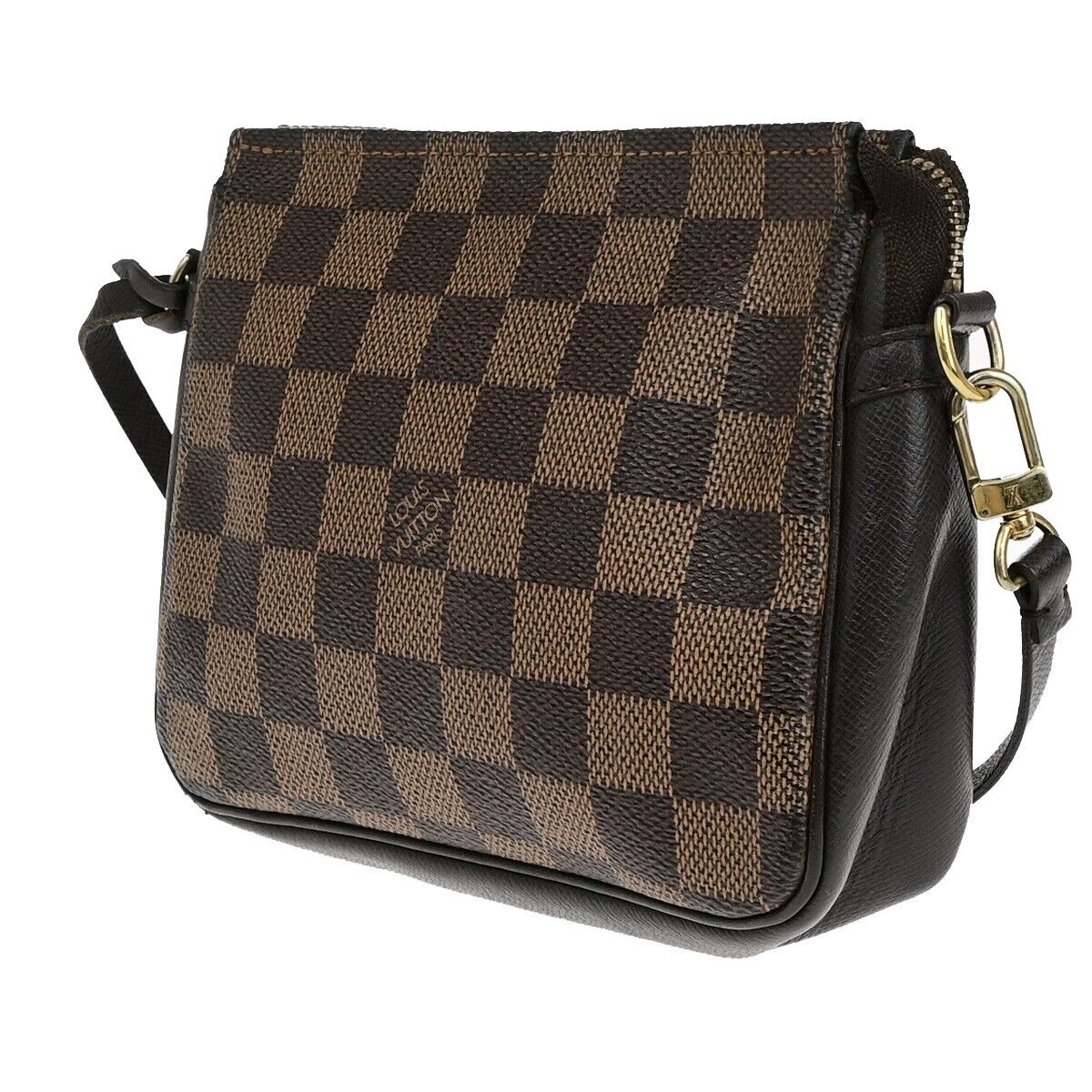 LOUIS VUITTON  Trousse Makeup Hand Bag Damier Ebene Leather Brown N51982 81EB766