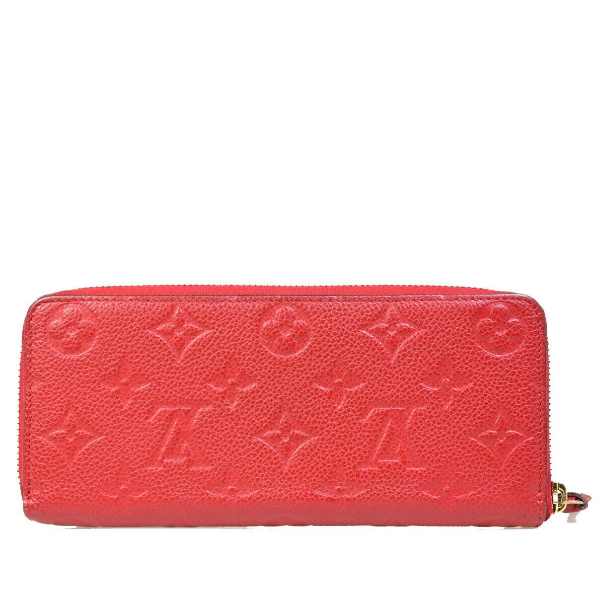 LOUIS VUITTON Clemence Long Bifold Wallet Monogram Empreinte Red M60169 31HB931