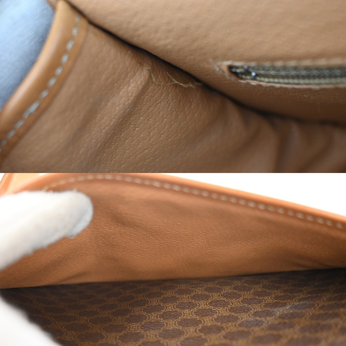 CELINE Logo Macadam Pattern Shoulder Bag PVC Leather Brown GHW Italy 35CA072