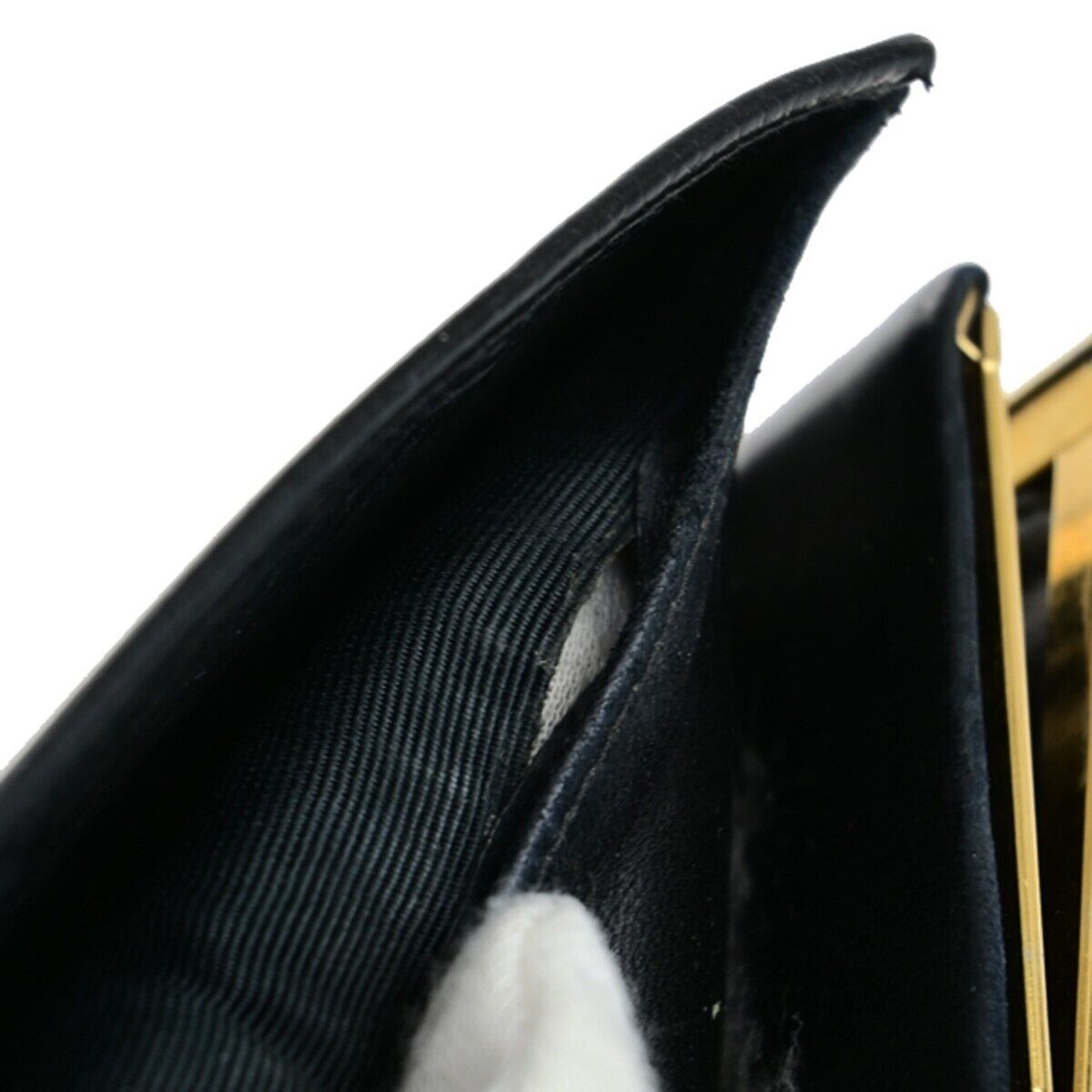 CHANEL CC Logo Compact Wallet Grained Calfskin Leather Black GHW France 87RK702