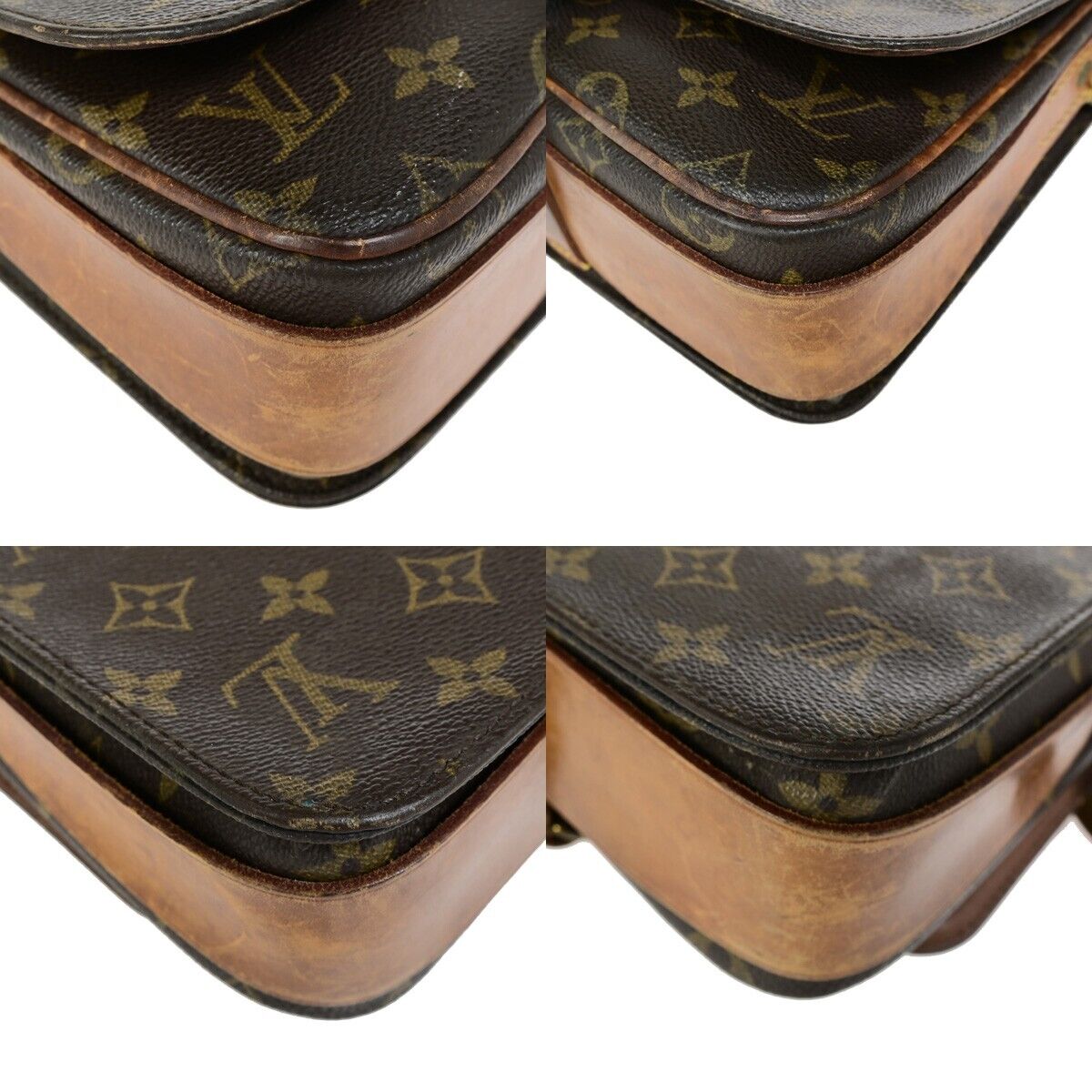 LOUIS VUITTON Cartouchiere MM Shoulder Bag Monogram Leather Brown M51253 68HC030
