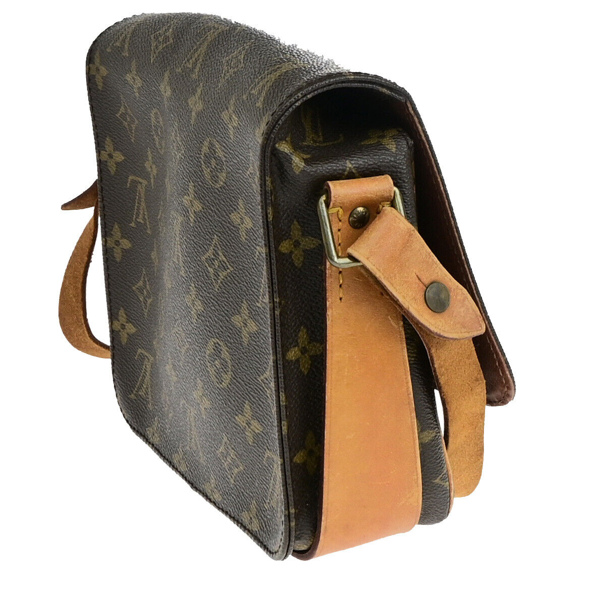 LOUIS VUITTON Cartouchiere MM Shoulder Bag Monogram Leather Brown M51253 32YF045