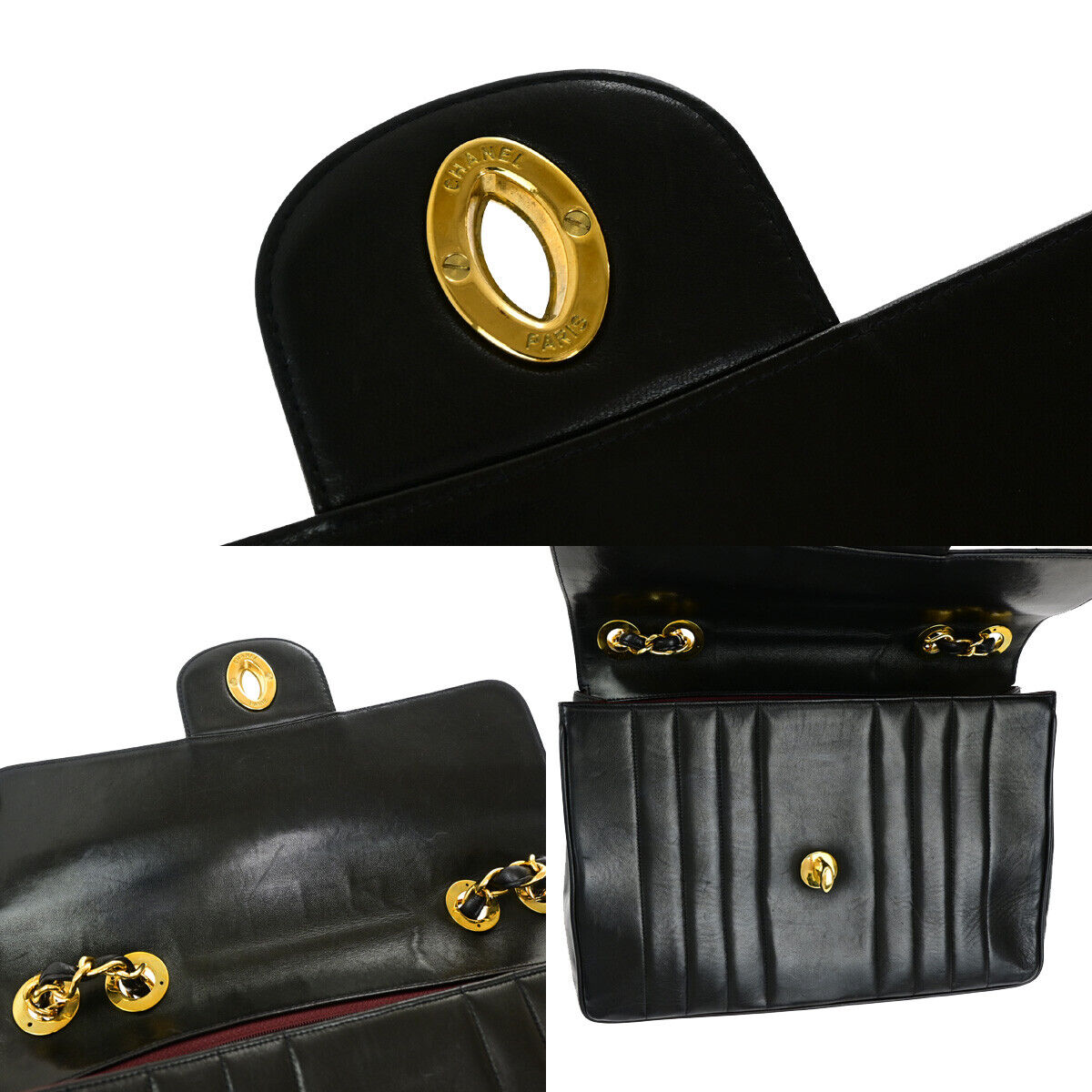 CHANEL CC Mademoiselle 30 Chain Shoulder Bag Leather Black GHW Vintage 850RJ895