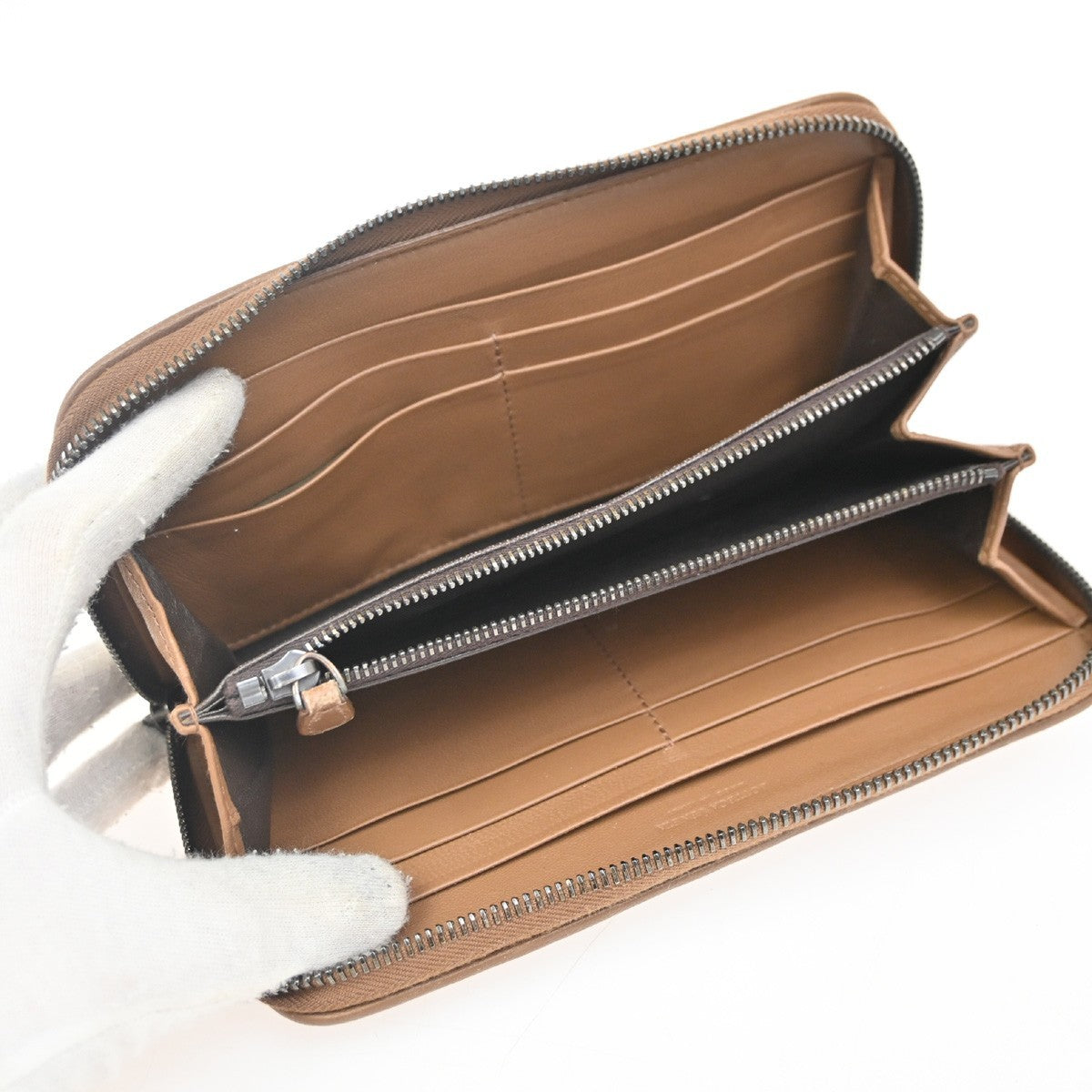 BOTTEGA VENETA Logo Intrecciato Zippy Long Wallet Embossing Leather BN 67DA286