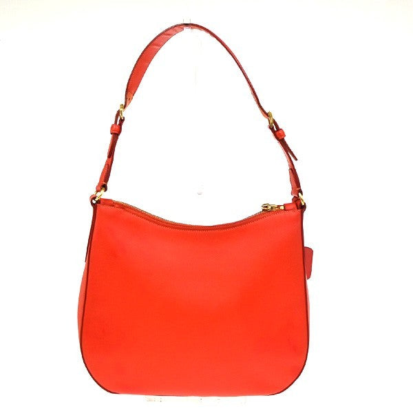 PRADA Logo Saffiano Shoulder Hand Bag Leather Red Lacca GHW Italy 71YJ010