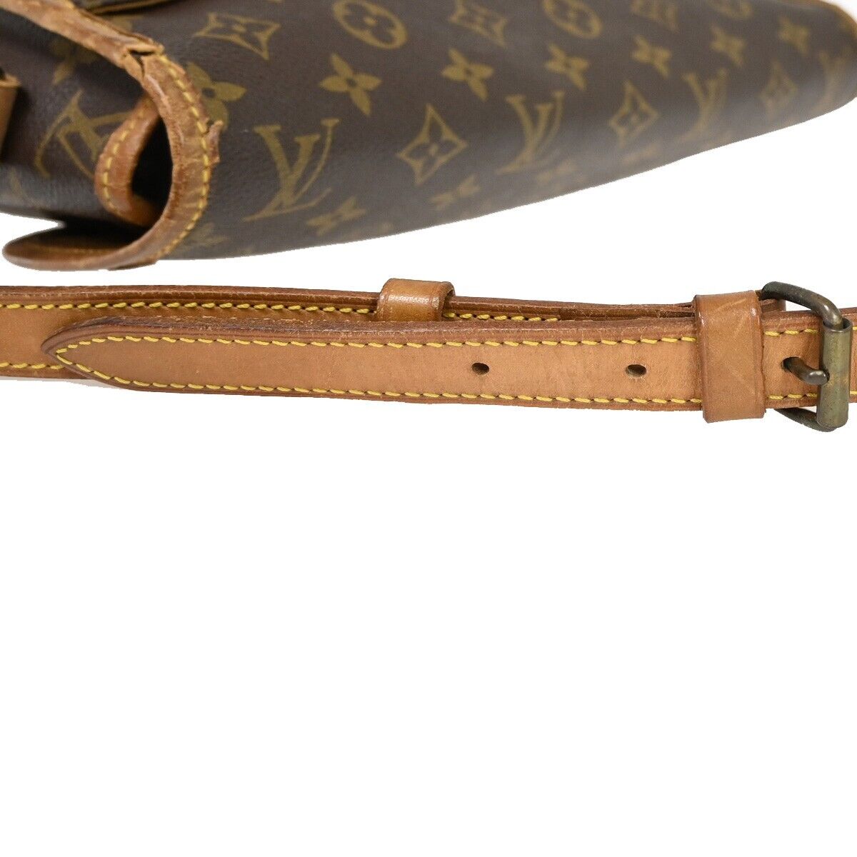 LOUIS VUITTON LV Logo Gibeciere MM Shoulder Bag Monogram Leather M42247 36FA232