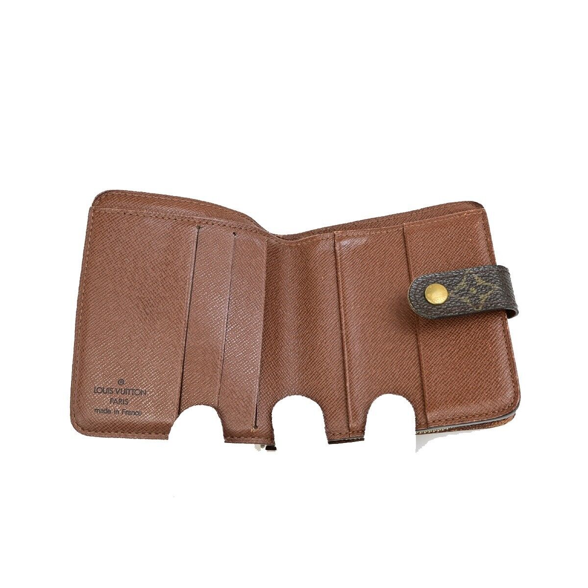 LOUIS VUITTON Compact Zip Bifold Wallet Monogram Leather Brown M61667 02ED910