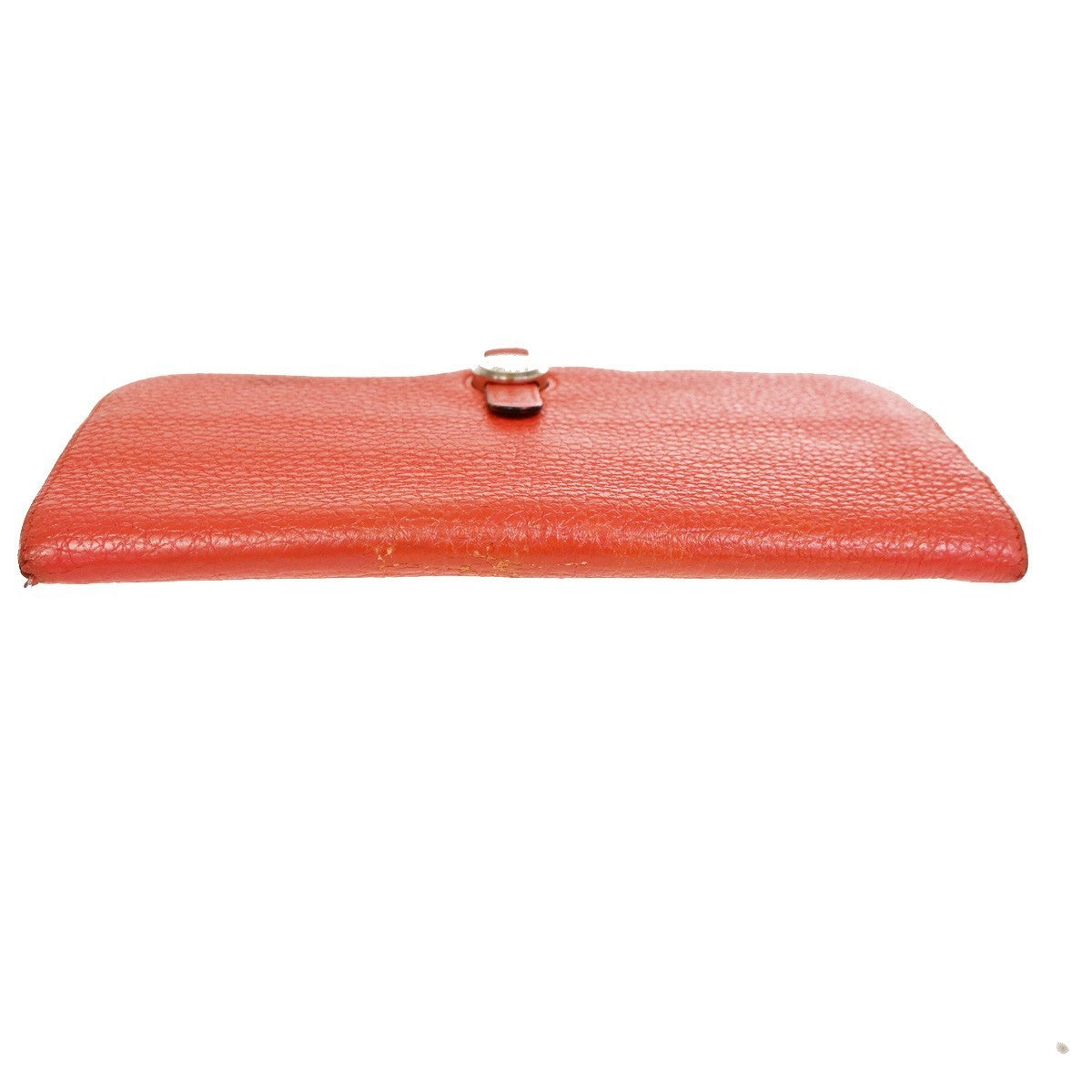 HERMES Logos Dogon GM Long Bifold Wallet Togo Leather Red  France SHW 31RL985