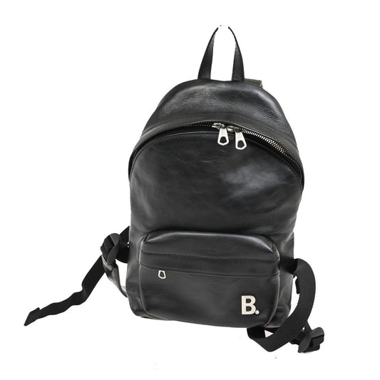 BALENCIAGA B Logo Backpack Adjustable Strap Leather Black Italy 84TA674