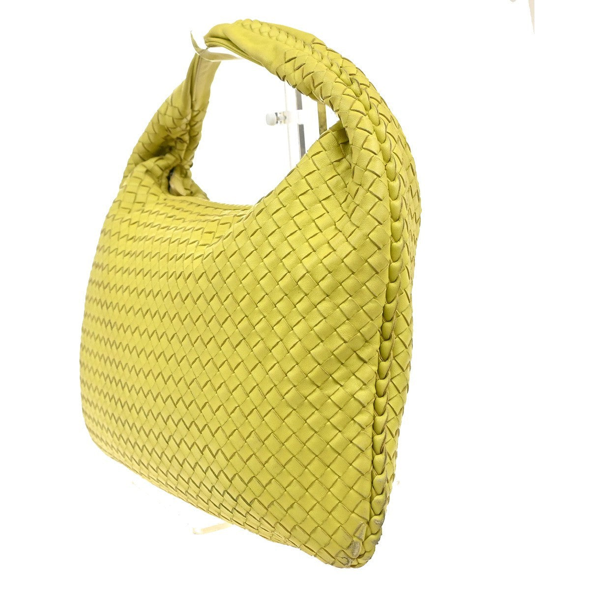 BOTTEGA VENETA Logo Intrecciato Shoulder Hand Bag Leather Yellow Italy 54MA142