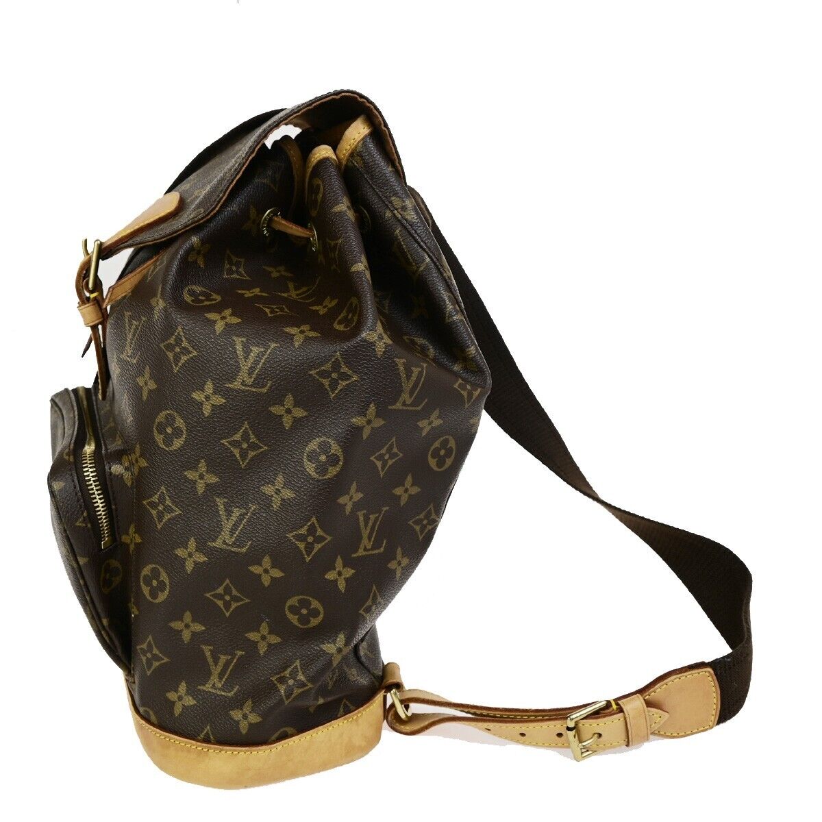 LOUIS VUITTON Montsouris GM Backpack Bag Monogram Leather Brown M51135 13EC875