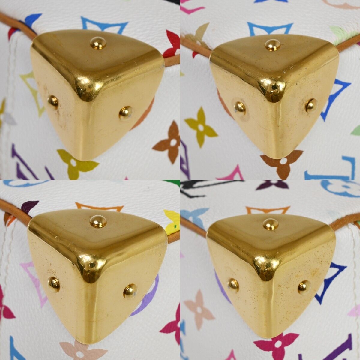 LOUIS VUITTON Trouville Hand Bag Monogram Multi Leather White M92663 40EA297