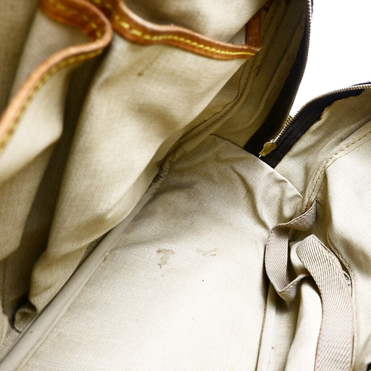 LOUIS VUITTON LV Logo Deauville Hand Bag Monogram Leather Brown M47270 67ED043