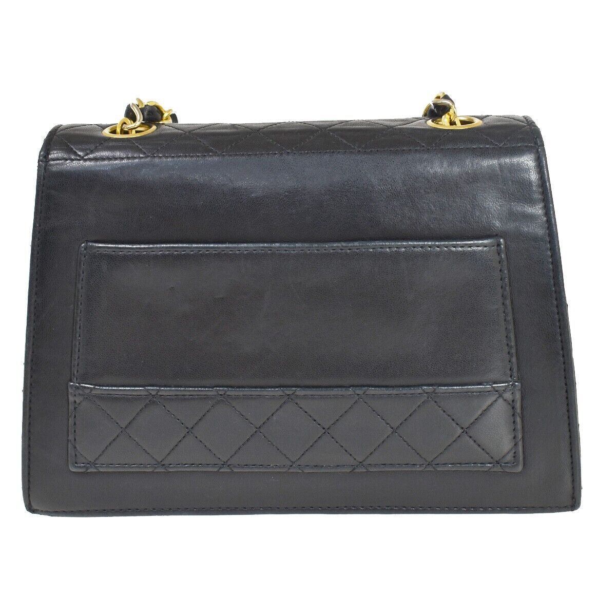 CHANEL CC Matelasse Chain Shoulder Bag Pouch Leather Black GHW Vintage 382RH612