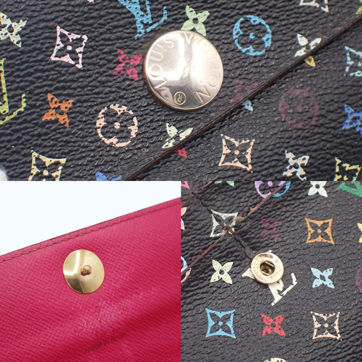 LOUIS VUITTON Portefeuille Sarah Long Wallet Monogram Multi Black M60005 60KC952