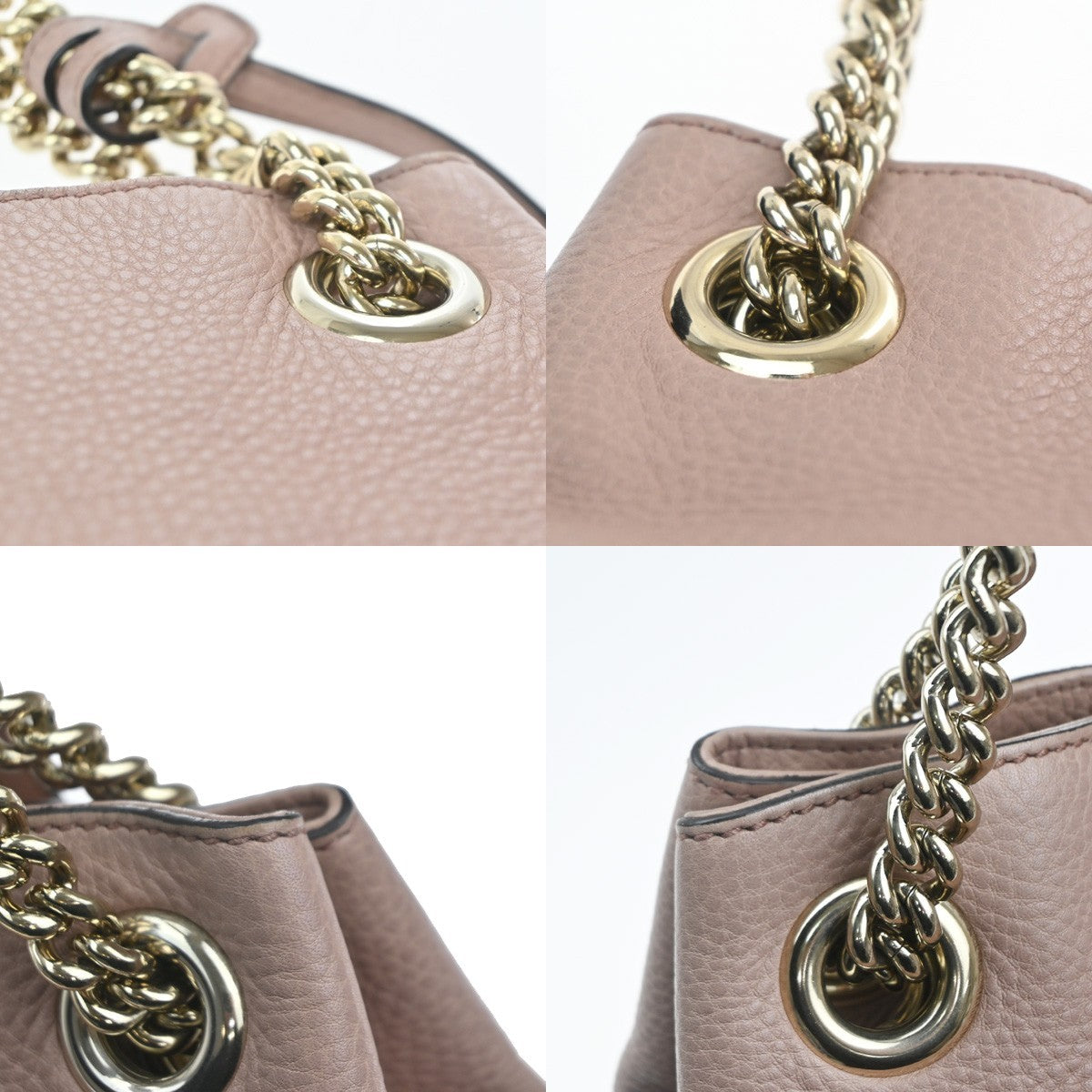 GUCCI Logo Soho Interlocking G Shoulder Bag Pebbled Calfskin Leather PK  95CA742