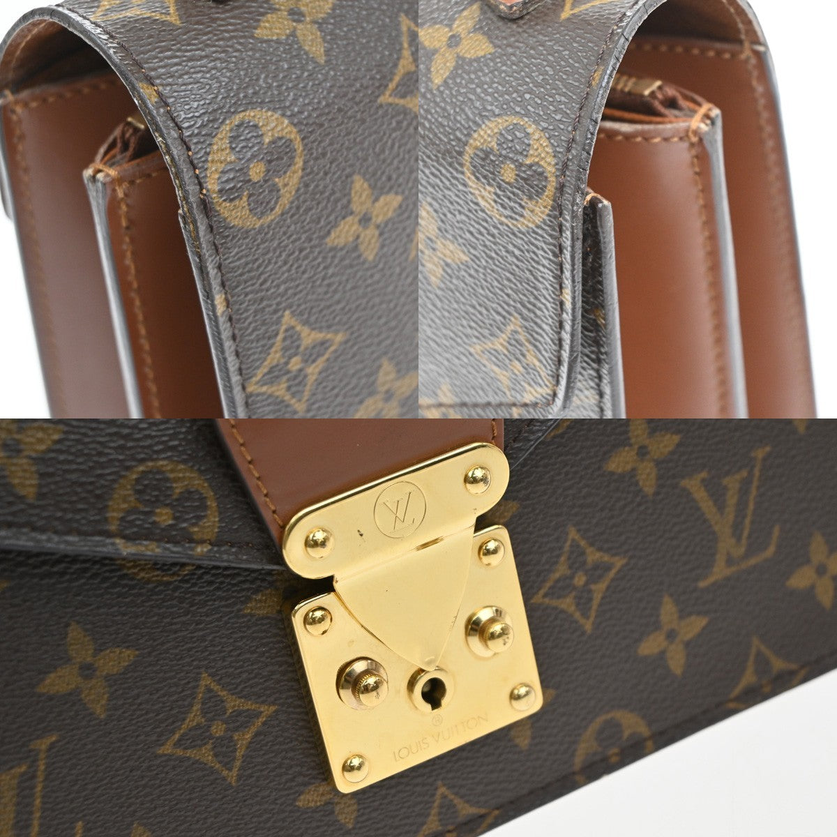 LOUIS VUITTON Concorde Hand Bag Monogram Leather Brown France M51190 82MA626
