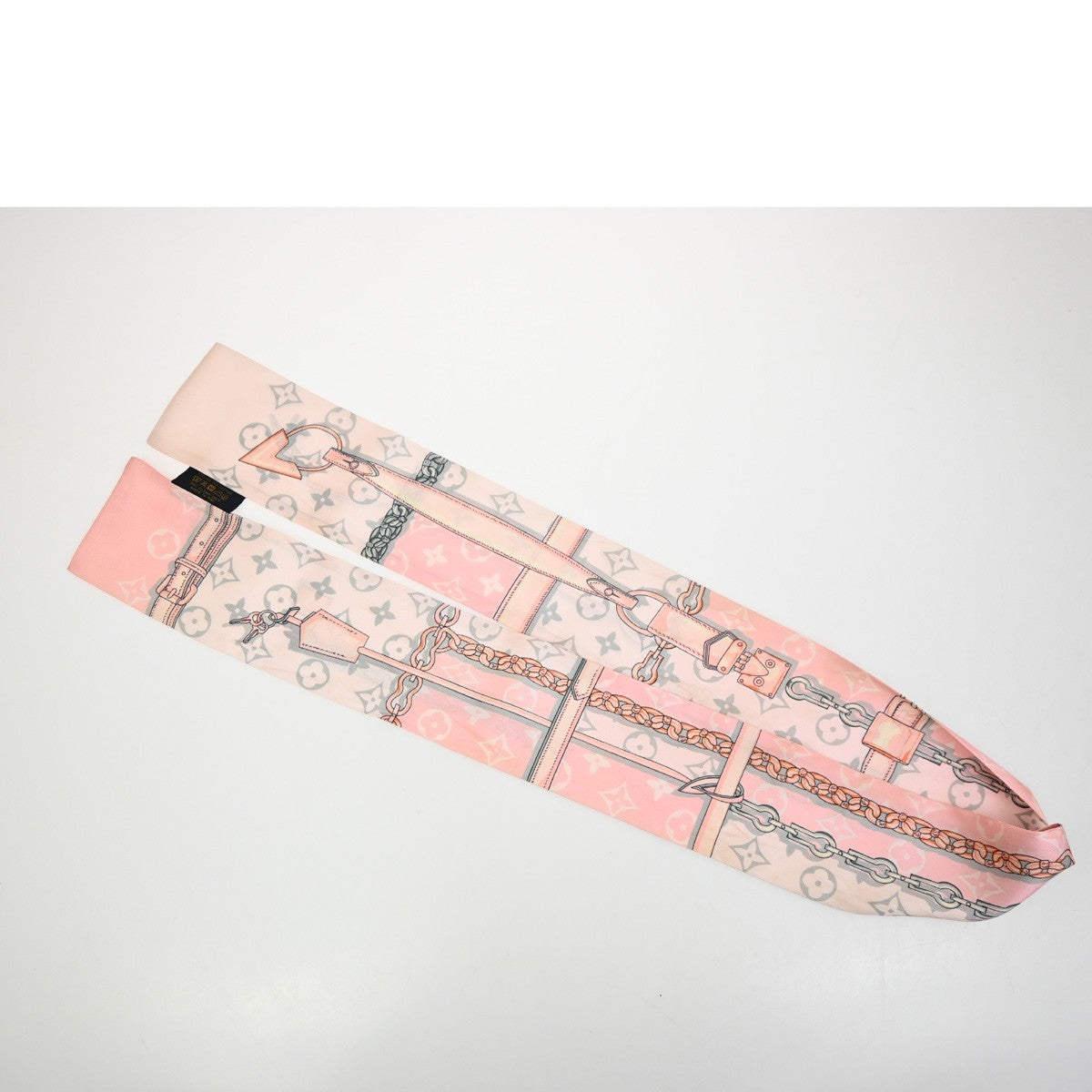 LOUIS VUITTON Monogram Confidential Bandeau Scarf 100% Silk Pink M70637 09MA607