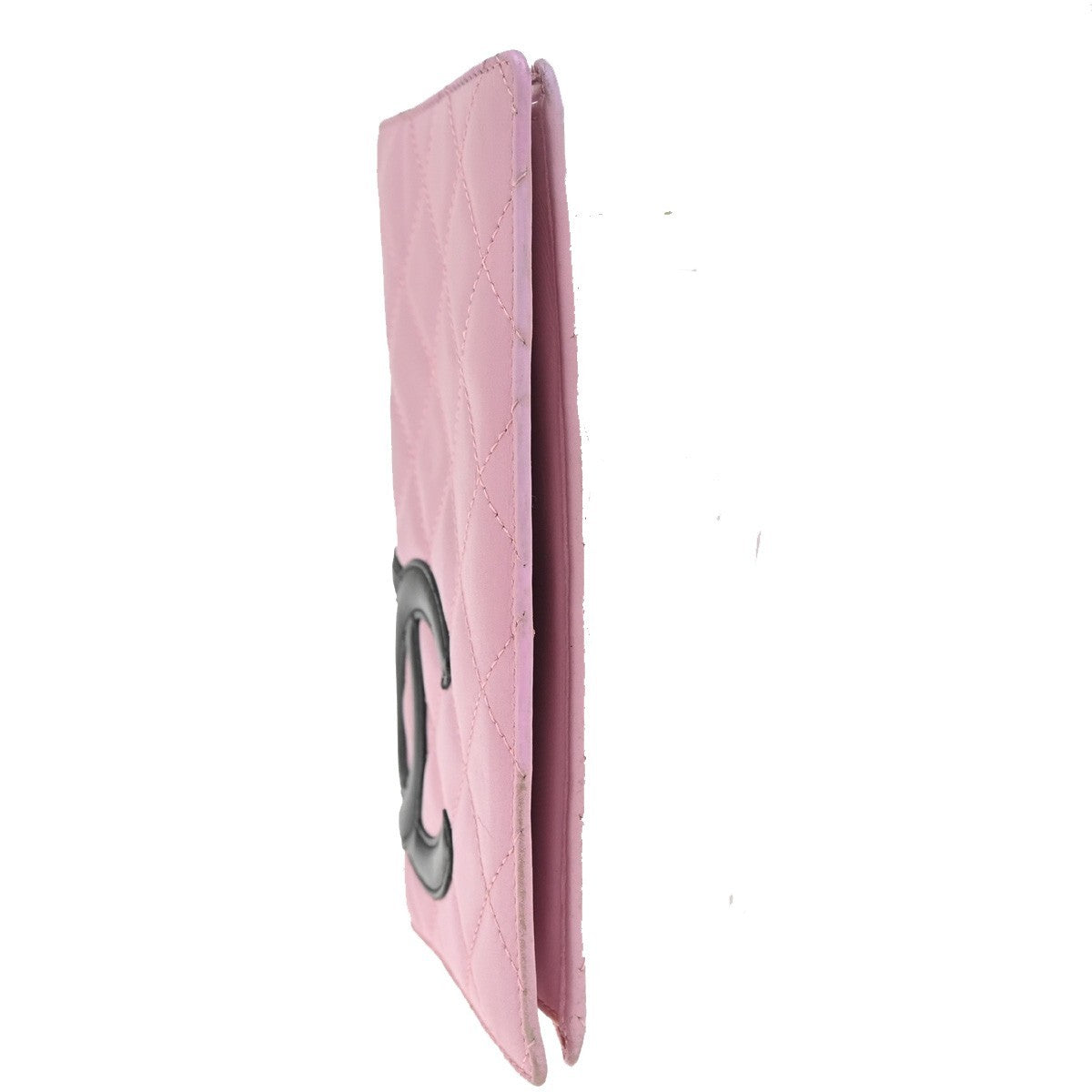 CHANEL CC Logo Long Bifold Wallet Purse Leather Pink SHW Italy 83YH826