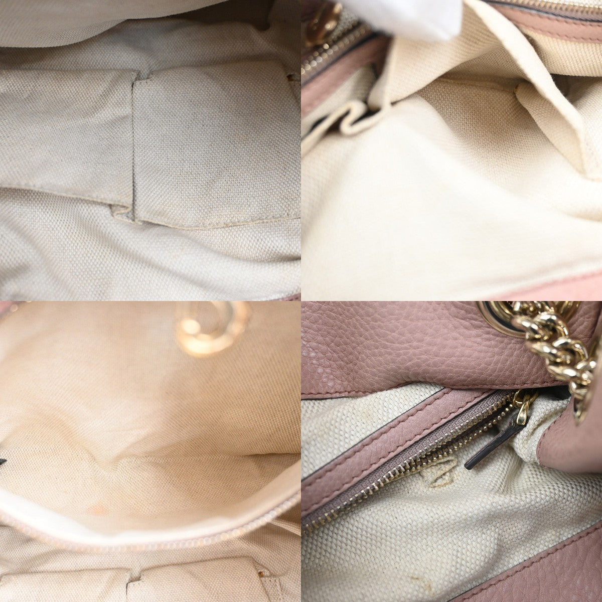 GUCCI Logo Soho Interlocking G Shoulder Bag Pebbled Calfskin Leather PK  95CA742