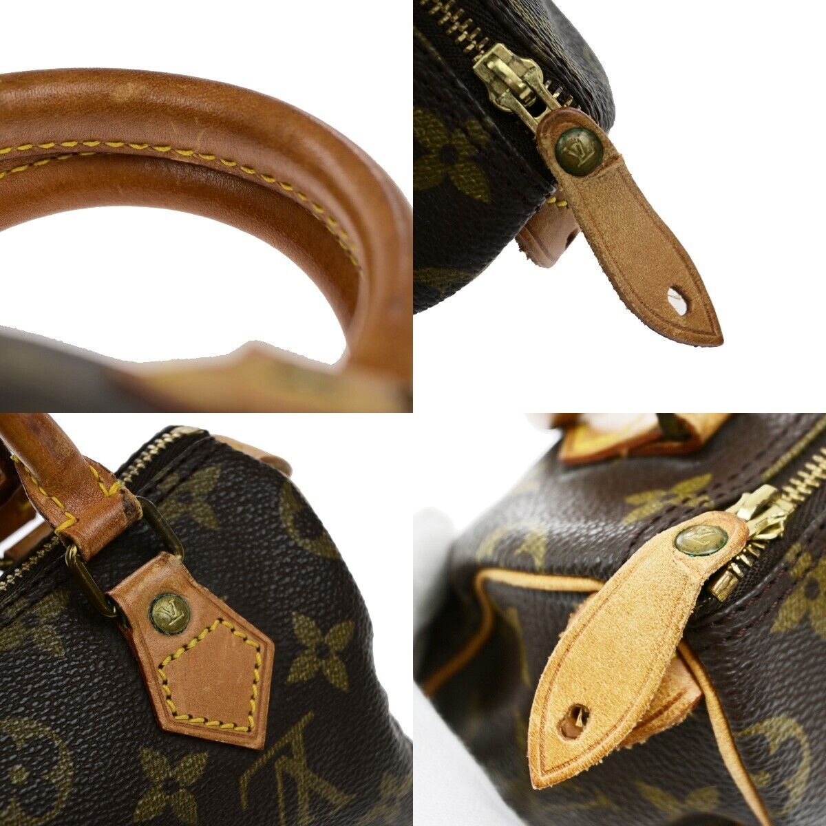 LOUIS VUITTON Mini Speedy Hand Bag Monogram Leather Brown France M41534 75ED575