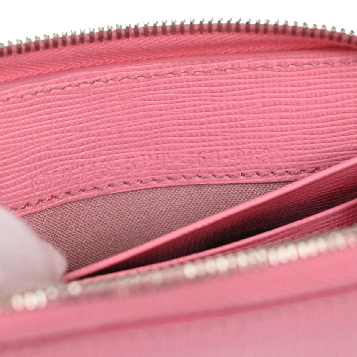 FENDI Logo Monster Bugs Eyes Compact Zip Around Coin Wallet Leather Pink 64YH228