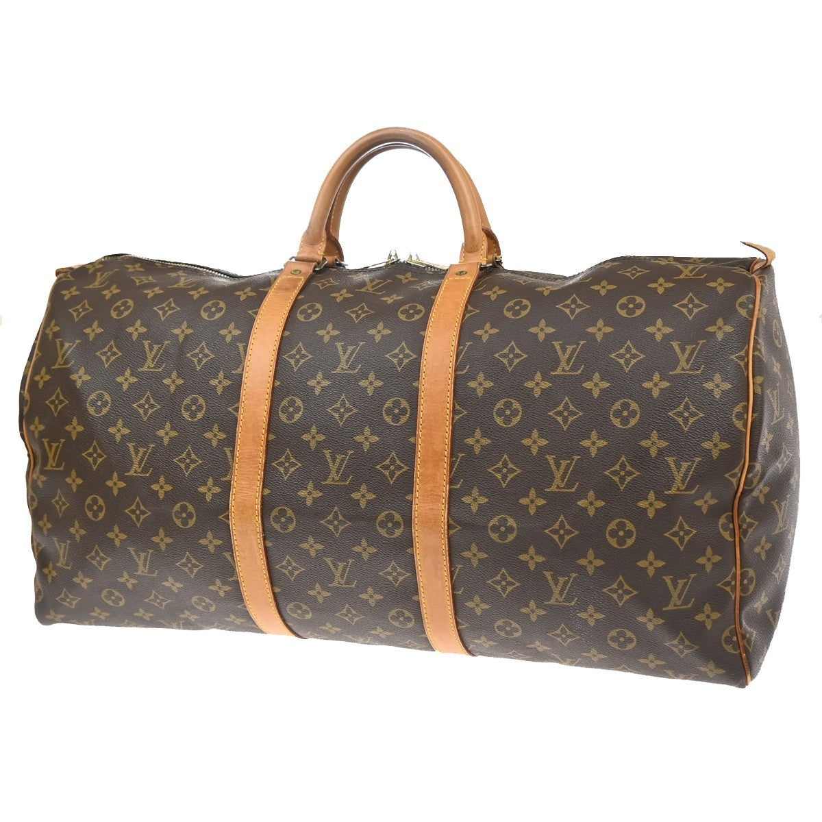 LOUIS VUITTON Keepall 55 Travel Hand Bag Monogram Leather Brown M41424 12YJ197